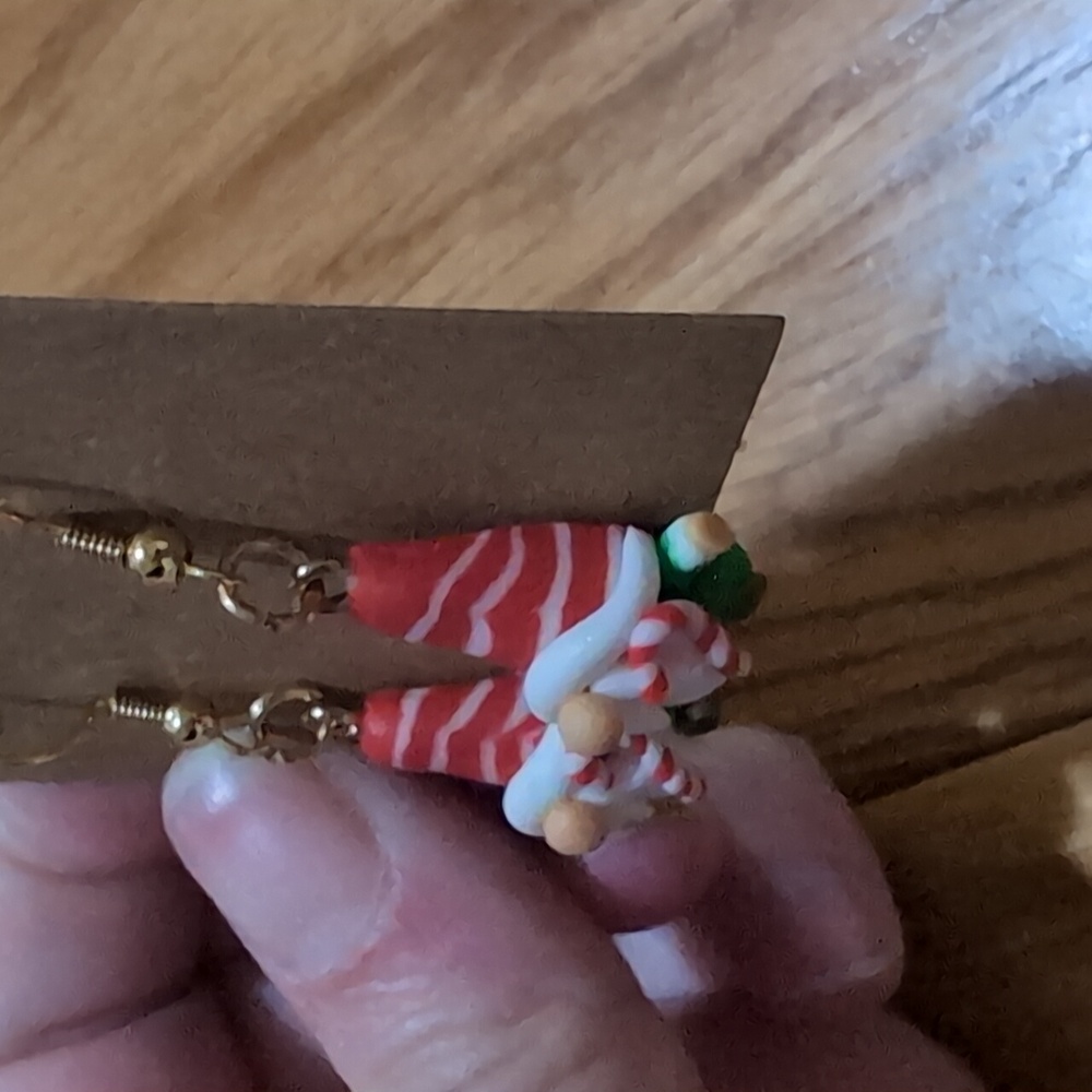 Festive Gnome Earrings - Picture 2 of 3